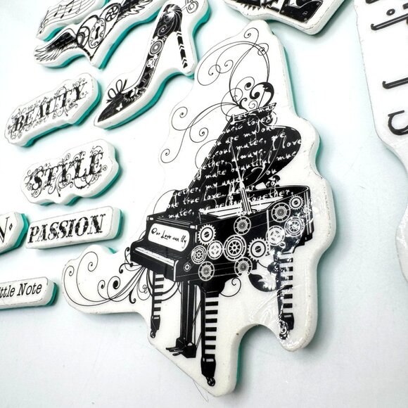 Prima Marketing Cling Stamp Set Steampunk With Passion Just A Little Note - Picture 5 of 7